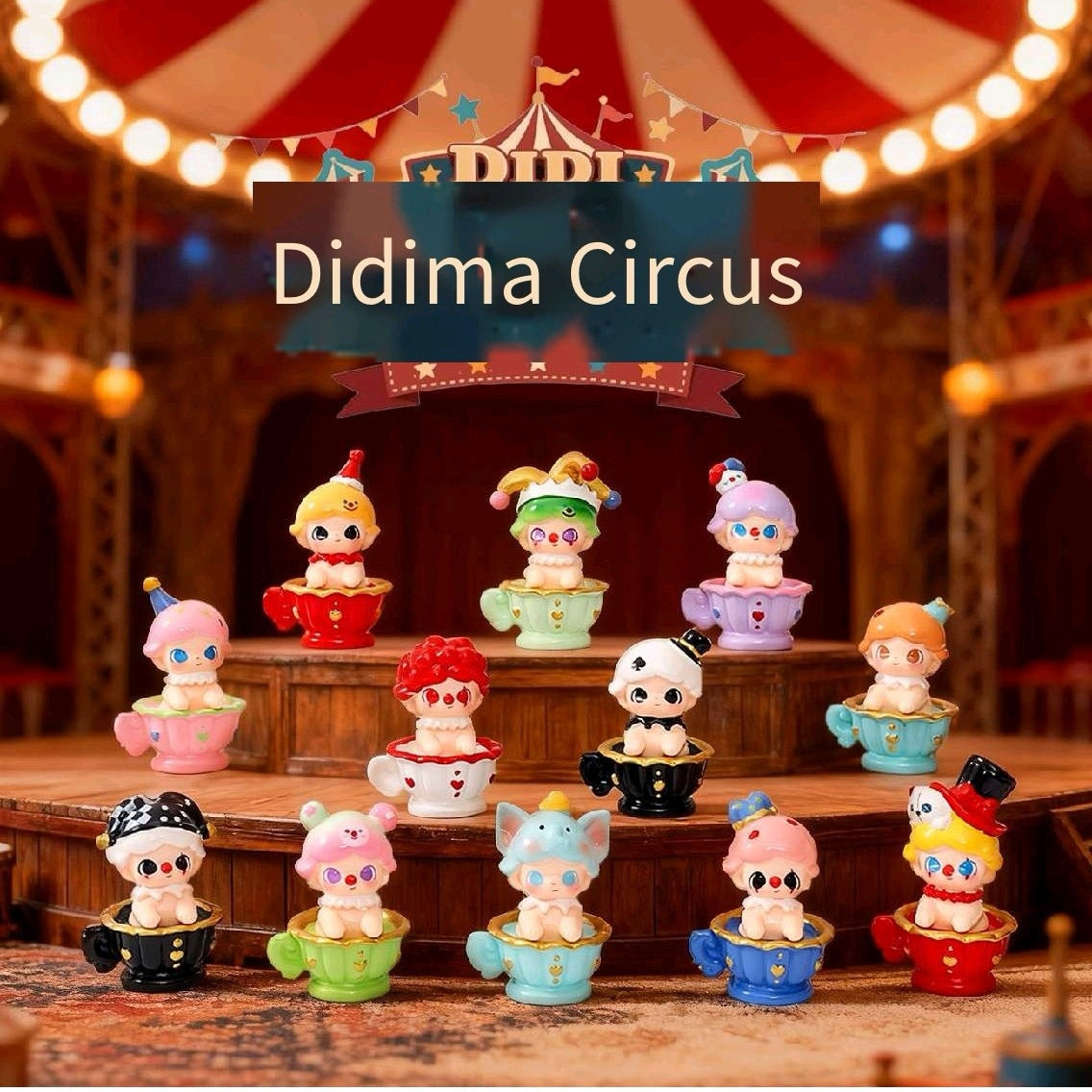 ❤9 Creative Clown Circus Plush Resin Craft Mini Desk Decorative Figurine Wholesale