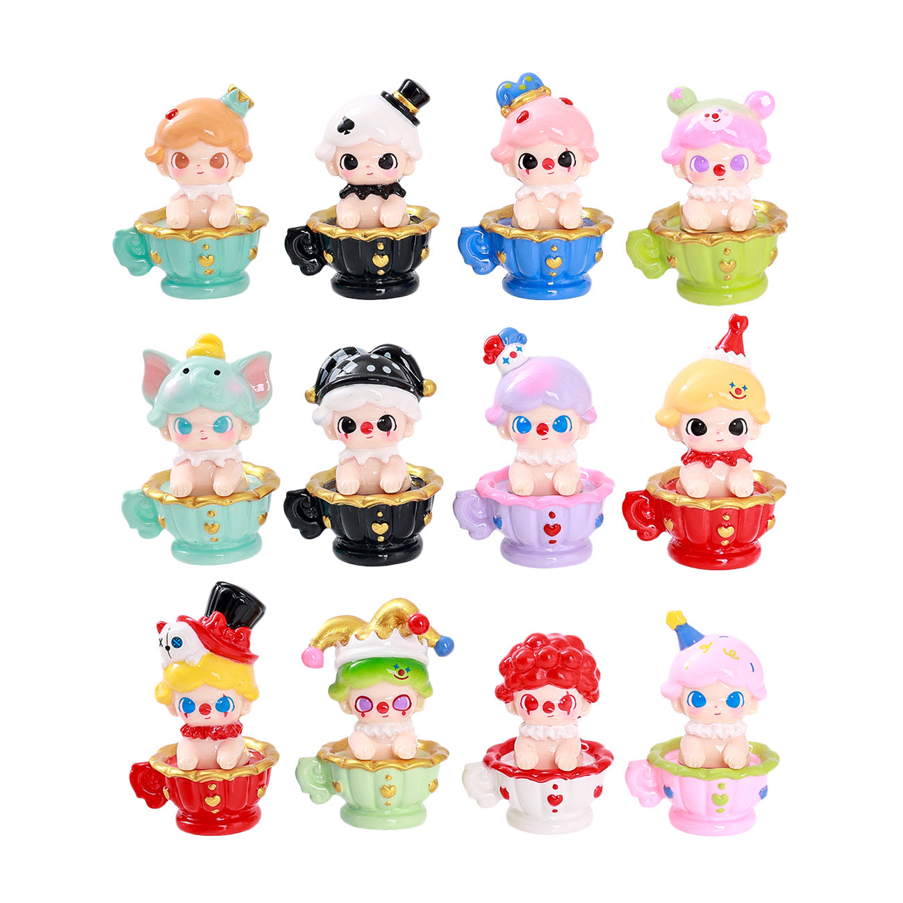 ❤9 Creative Clown Circus Plush Resin Craft Mini Desk Decorative Figurine Wholesale
