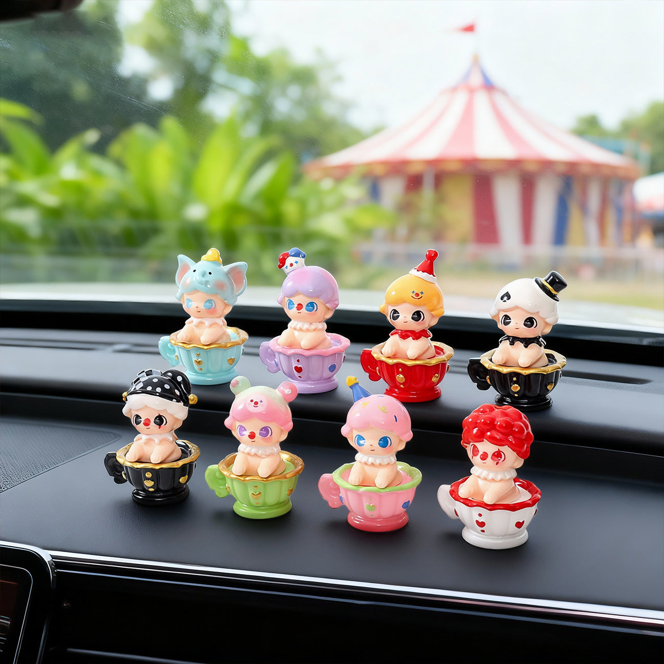 ❤9 Creative Clown Circus Plush Resin Craft Mini Desk Decorative Figurine Wholesale