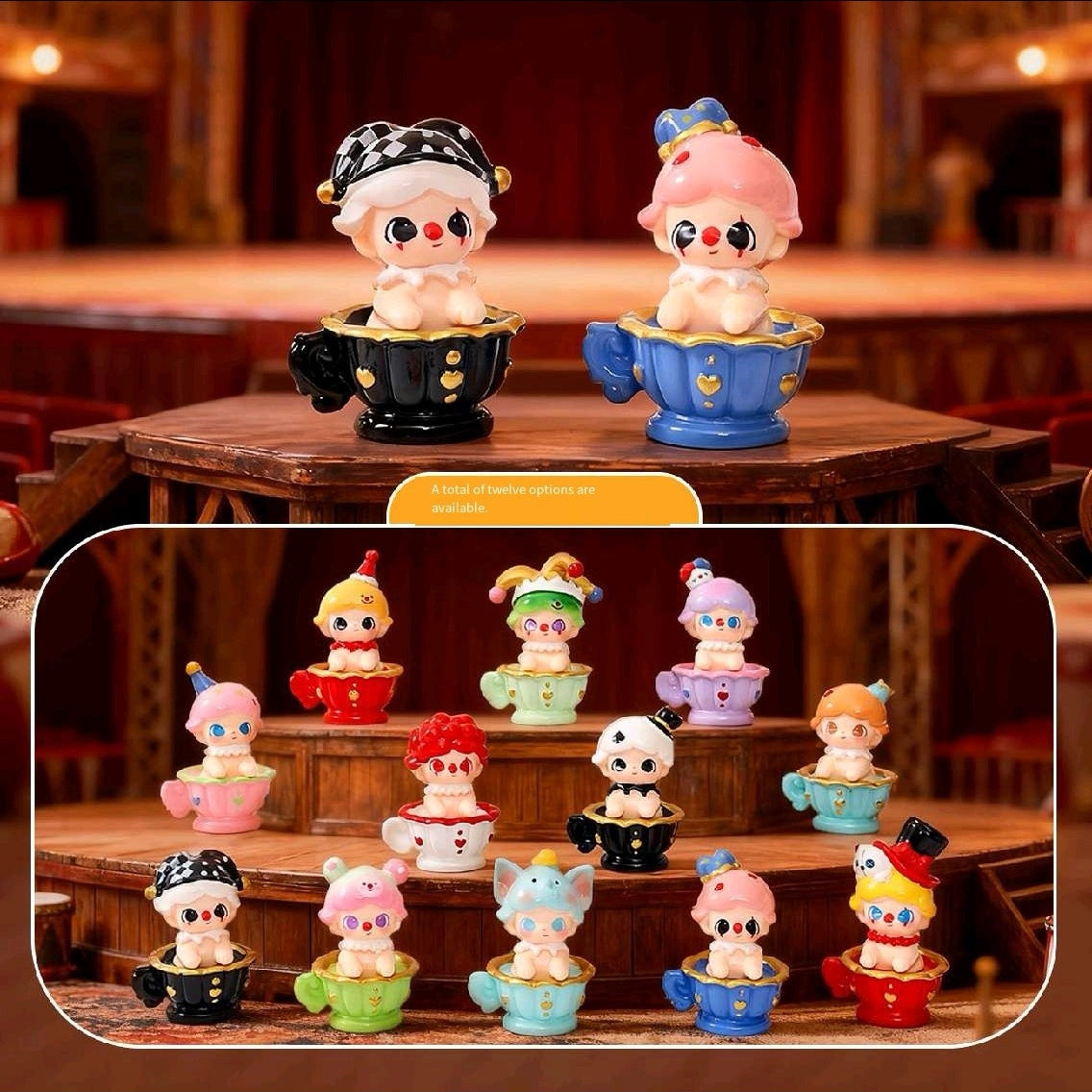 ❤9 Creative Clown Circus Plush Resin Craft Mini Desk Decorative Figurine Wholesale